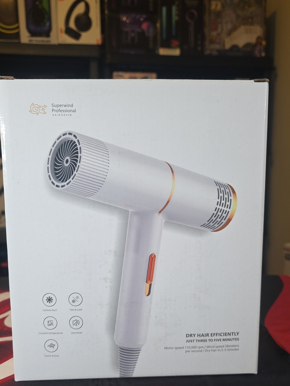 Black Hair Dryer - Compact Portable Styling Tool